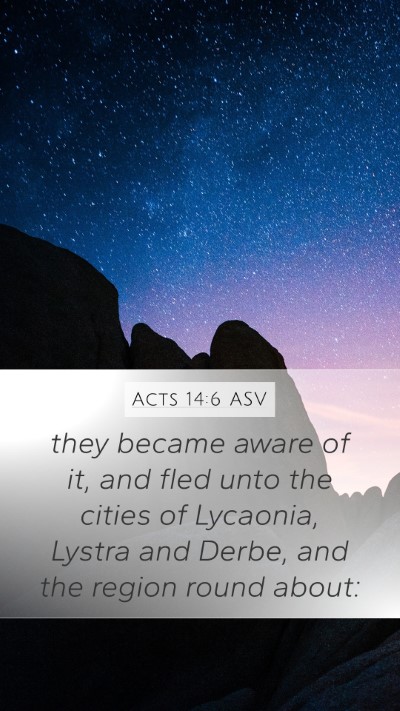 Acts 14:6 ASV Bible Verse Image
