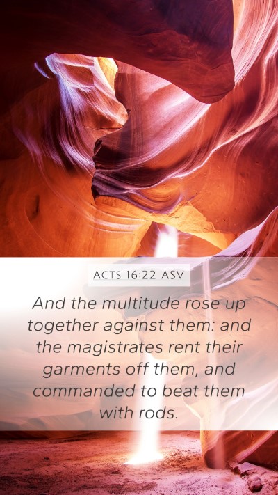 Acts 16:22 ASV Bible Verse Image