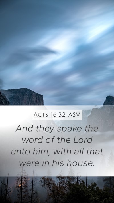 Acts 16:32 ASV Mobile Phone Wallpaper - And they spake the word of the Lord unto him, - Mobile Bible Verse Wallpaper