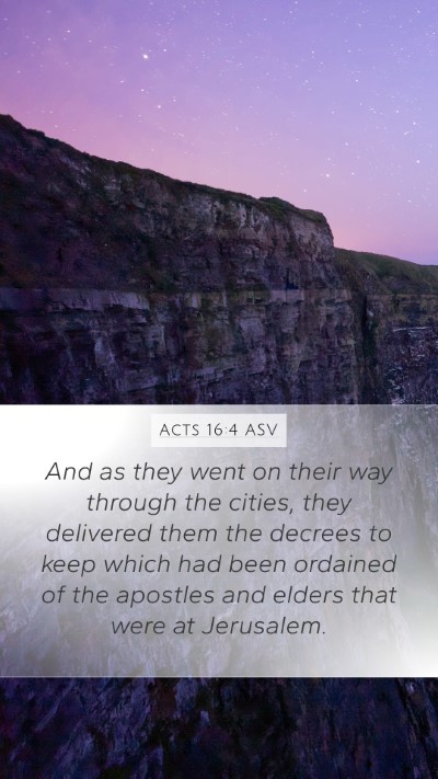 Acts 16:4 ASV Bible Verse Image