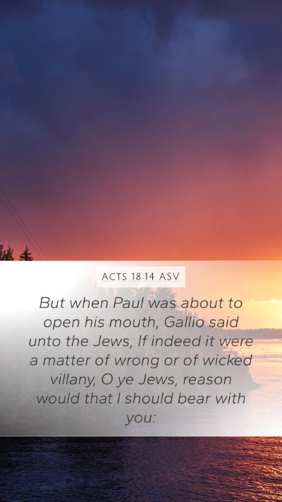Acts 18:14 ASV Bible Verse Image
