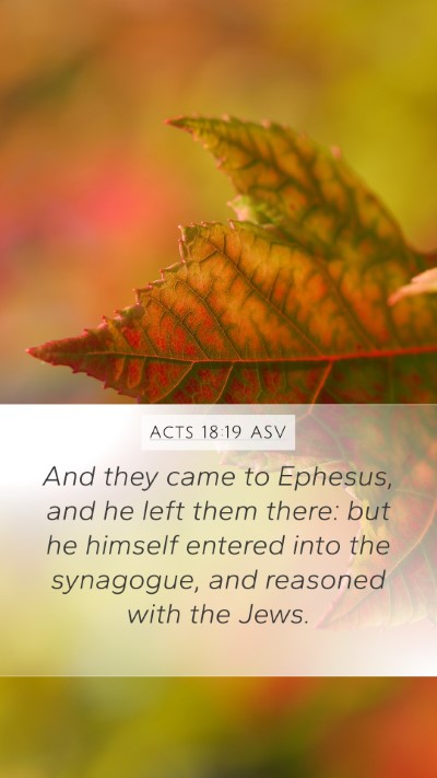 Acts 18:19 ASV Bible Verse Image