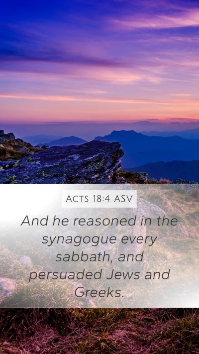 Acts 18:4 ASV Bible Verse Image