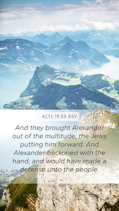 Acts 19:33 ASV Bible Verse Image