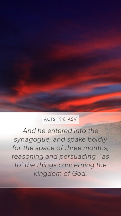 Acts 19:8 ASV Bible Verse Image