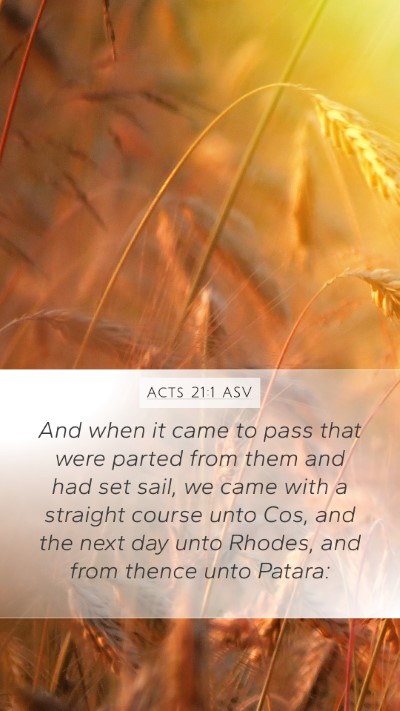 Acts 21:1 ASV Bible Verse Image