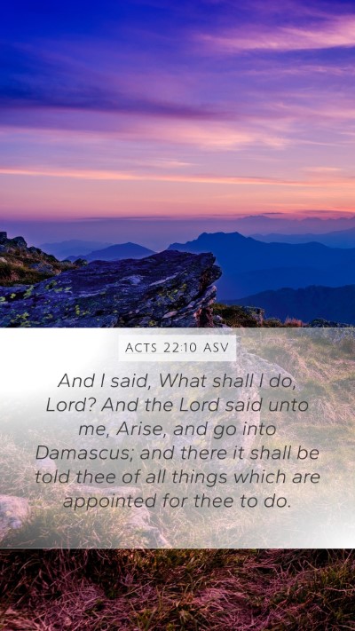 Acts 22:10 ASV Bible Verse Image