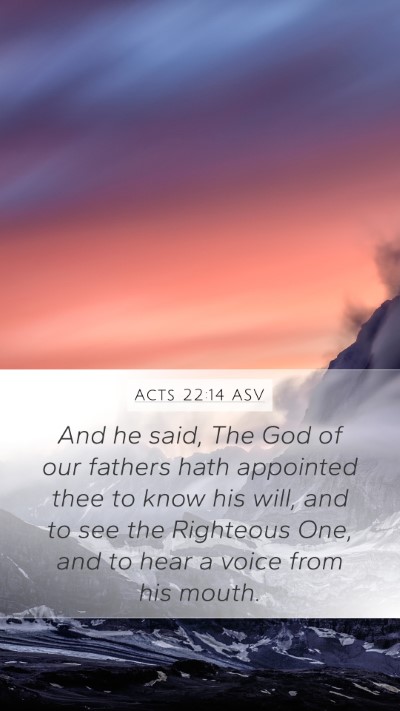Acts 22:14 ASV Bible Verse Image
