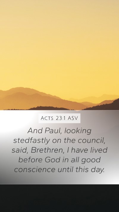 Acts 23:1 ASV Bible Verse Image