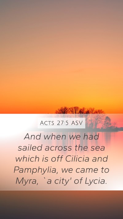Acts 27:5 ASV Bible Verse Image
