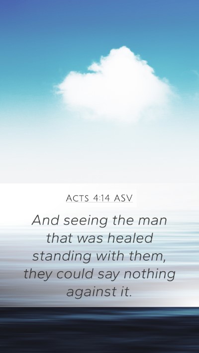 Acts 4:14 ASV Bible Verse Image