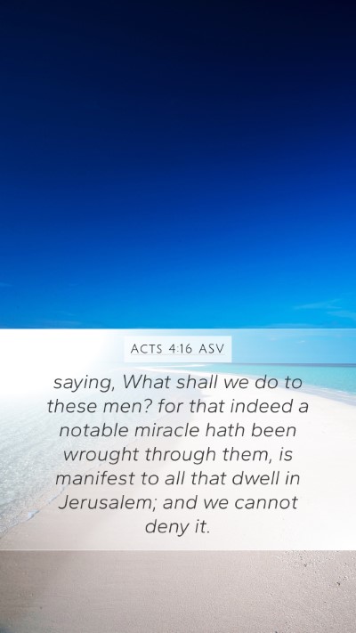 Acts 4:16 ASV Bible Verse Image