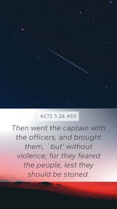 Acts 5:26 ASV Bible Verse Image