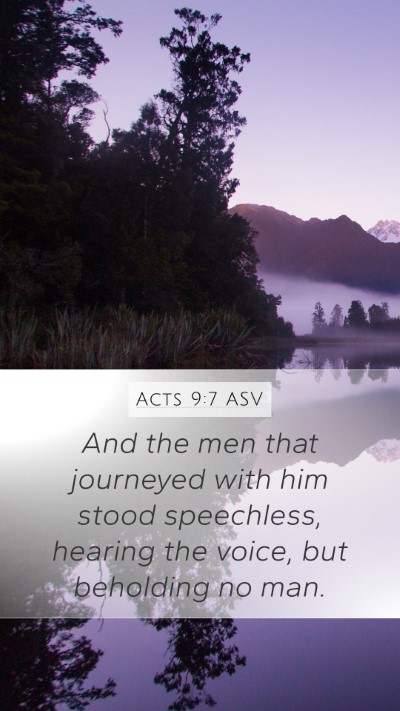 Acts 9:7 ASV Bible Verse Image