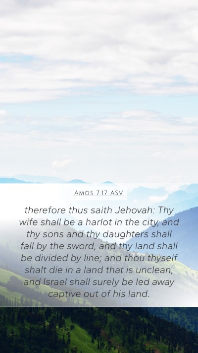 Amos 7:17 ASV Bible Verse Image