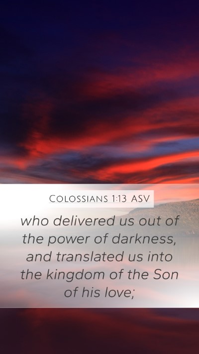 Colossians 1:13 ASV Bible Verse Image