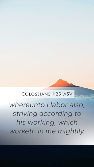 Colossians 1:29 ASV Bible Verse Image
