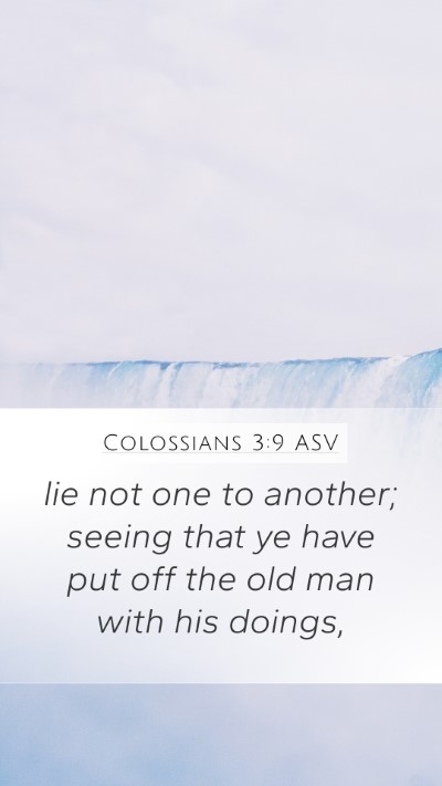 Colossians 3:9 ASV Bible Verse Image