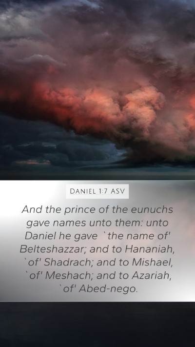 Daniel 1:7 ASV Bible Verse Image