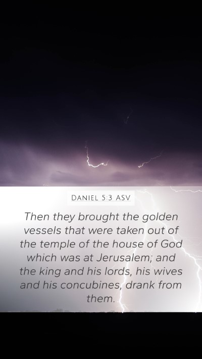 Daniel 5:3 ASV Mobile Phone Wallpaper - Then they brought the golden vessels that were - Mobile Bible Verse Wallpaper