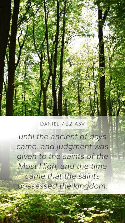 Daniel 7:22 ASV Bible Verse Image
