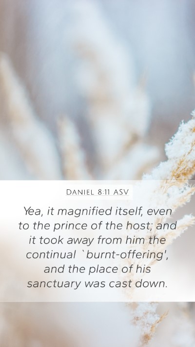 Daniel 8:11 ASV Bible Verse Image