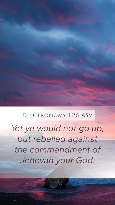 Deuteronomy 1:26 ASV Mobile Phone Wallpaper - Yet ye would not go up, but rebelled against the - Mobile Bible Verse Wallpaper