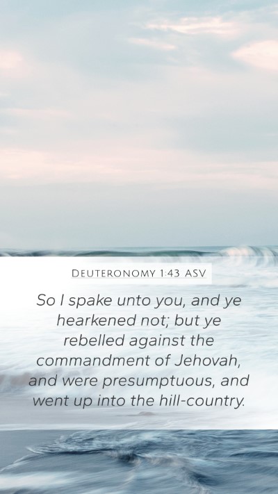 Deuteronomy 1:43 ASV Bible Verse Image