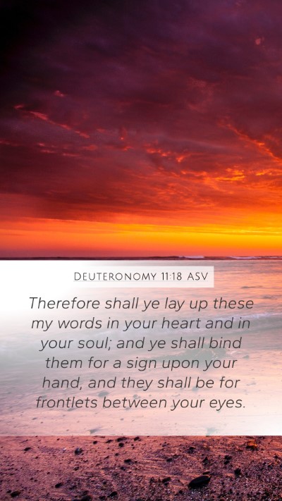 Deuteronomy 11:18 ASV Bible Verse Image