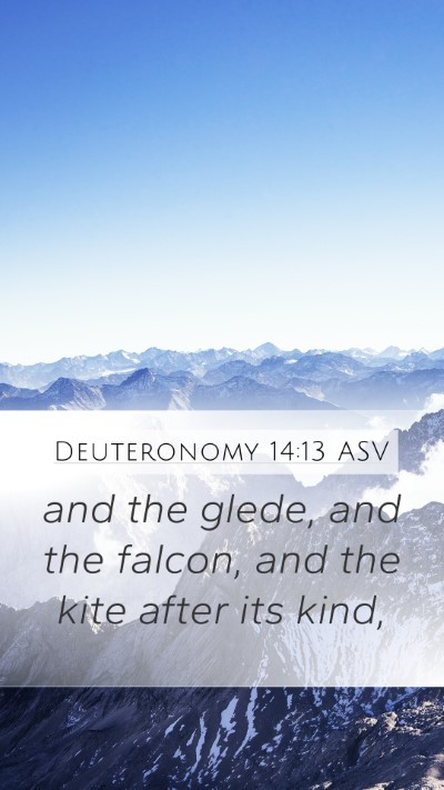 Deuteronomy 14:13 ASV Mobile Phone Wallpaper - and the glede, and the falcon, and the kite after - Mobile Bible Verse Wallpaper