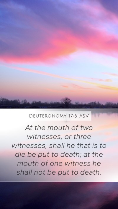 Deuteronomy 17:6 ASV Bible Verse Image