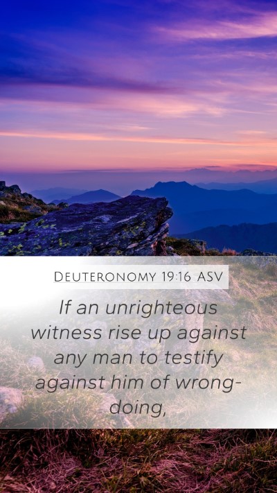 Deuteronomy 19:16 ASV Bible Verse Image