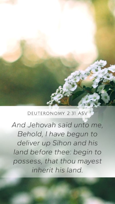 Deuteronomy 2:31 ASV Bible Verse Image