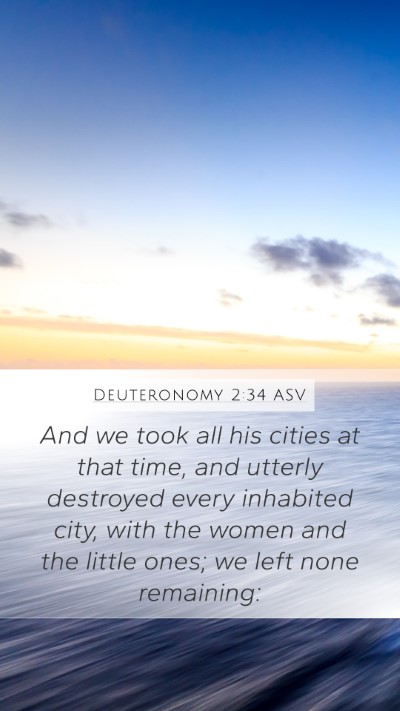 Deuteronomy 2:34 ASV Bible Verse Image