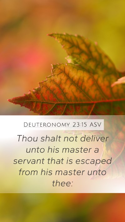 Deuteronomy 23:15 ASV Mobile Phone Wallpaper - Thou shalt not deliver unto his master a servant - Mobile Bible Verse Wallpaper