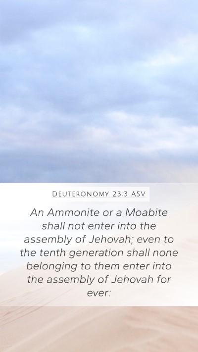 Deuteronomy 23:3 ASV Bible Verse Image