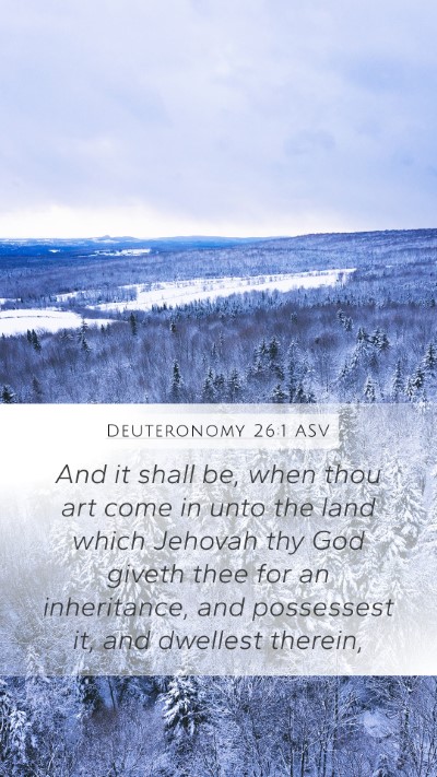 Deuteronomy 26:1 ASV Mobile Phone Wallpaper - And it shall be, when thou art come in unto the - Mobile Bible Verse Wallpaper