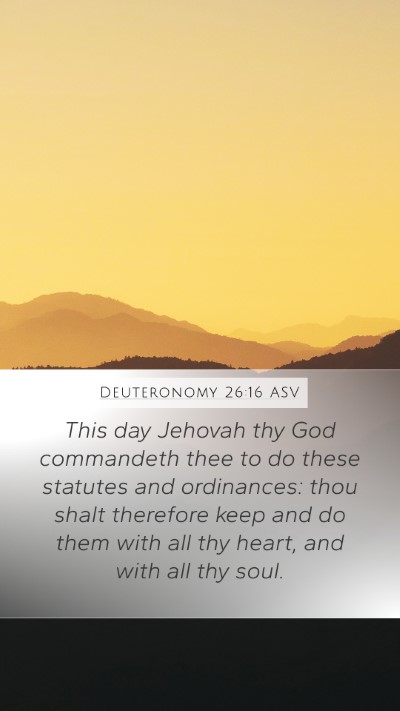 Deuteronomy 26:16 ASV Bible Verse Image