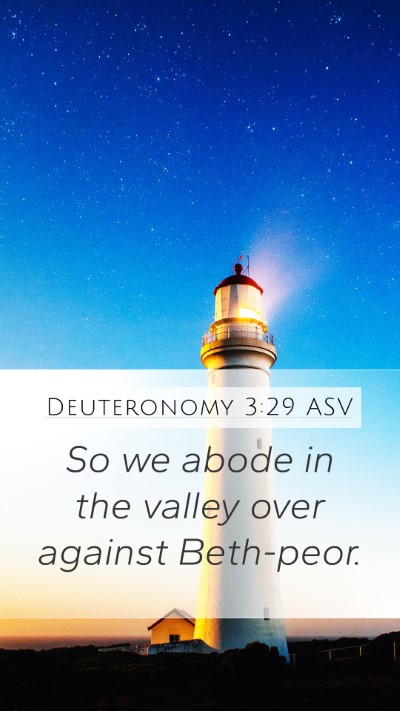 Deuteronomy 3:29 ASV Mobile Phone Wallpaper - So we abode in the valley over against - Mobile Bible Verse Wallpaper