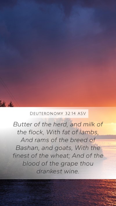 Deuteronomy 32:14 ASV Bible Verse Image