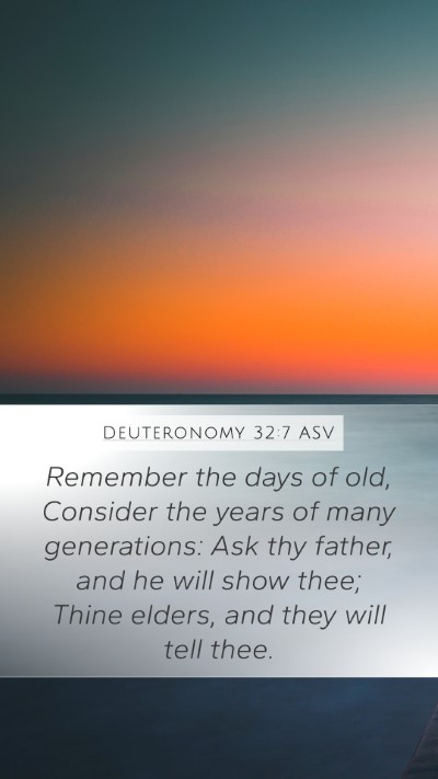 Deuteronomy 32:7 ASV Bible Verse Image