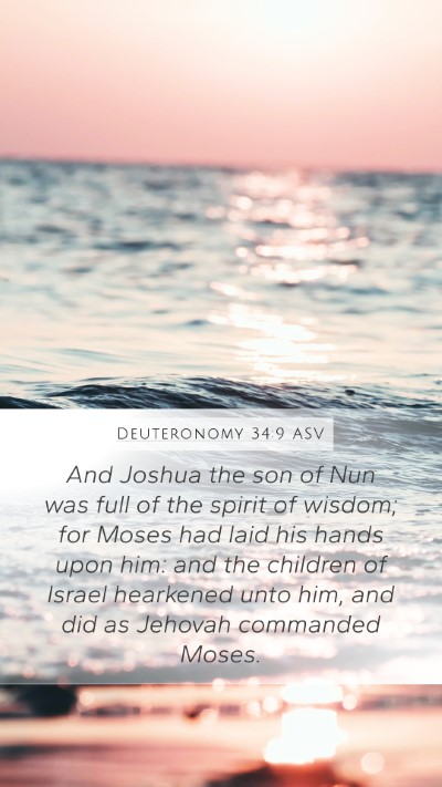 Deuteronomy 34:9 ASV Bible Verse Image