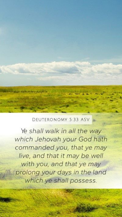 Deuteronomy 5:33 ASV Bible Verse Image