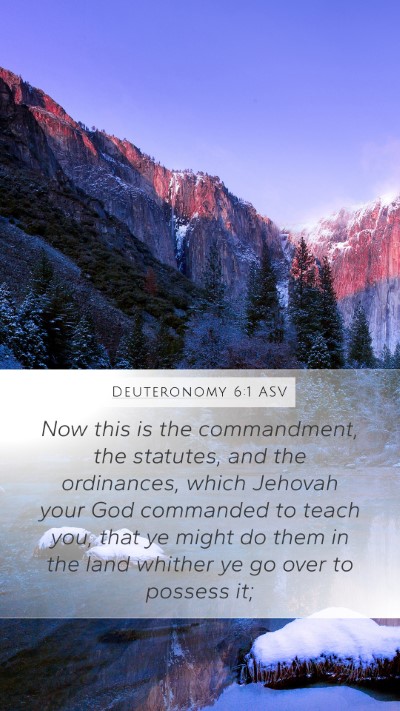 Deuteronomy 6:1 ASV Bible Verse Image