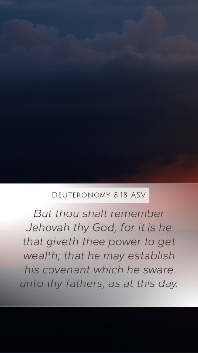 Deuteronomy 8:18 ASV Bible Verse Image