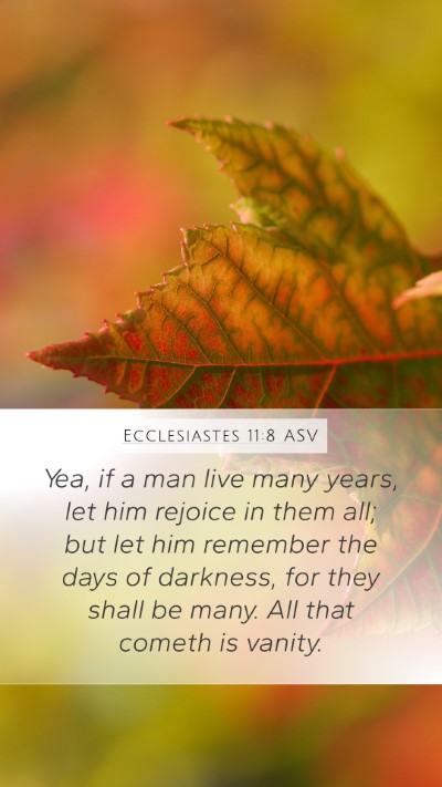 Ecclesiastes 11:8 ASV Bible Verse Image