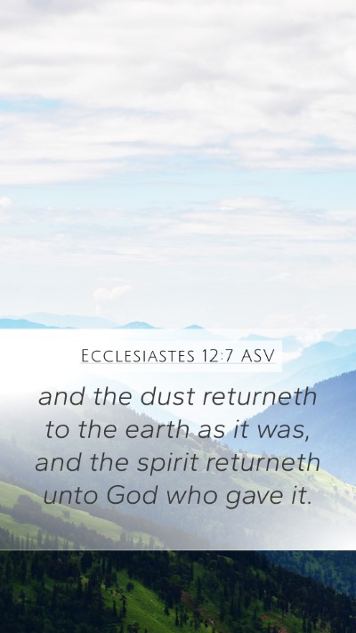 Ecclesiastes 12:7 ASV Bible Verse Image