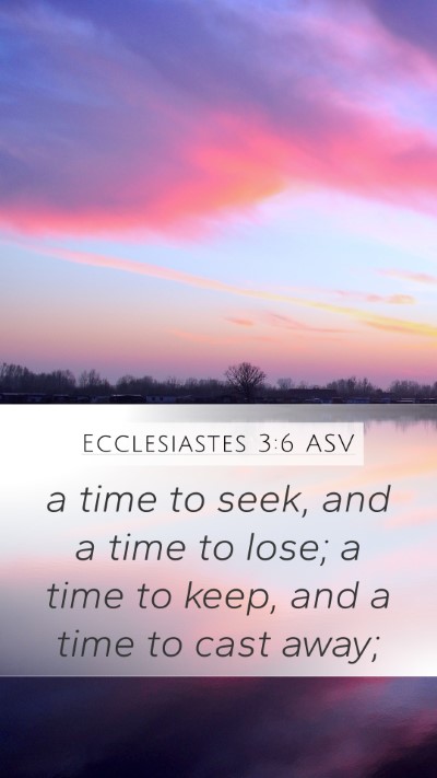 Ecclesiastes 3:6 ASV Mobile Phone Wallpaper - a time to seek, and a time to lose; a time to - Mobile Bible Verse Wallpaper