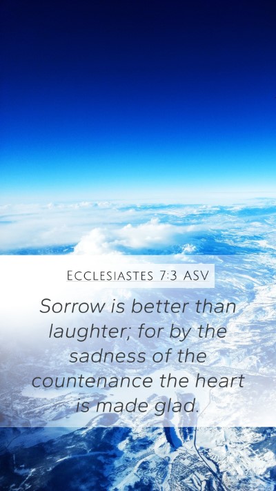 Ecclesiastes 7:3 ASV Bible Verse Image