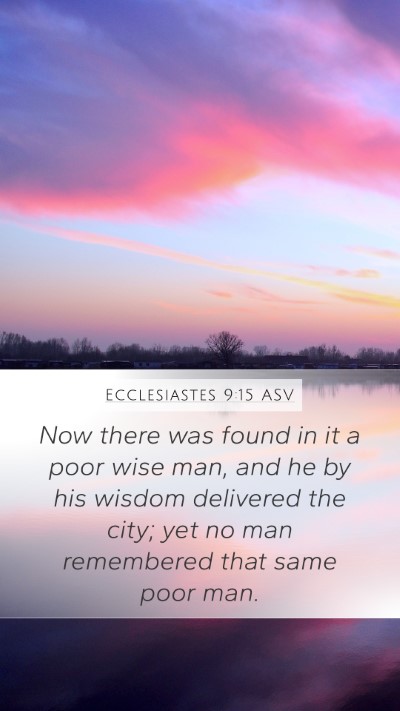 Ecclesiastes 9:15 ASV Bible Verse Image